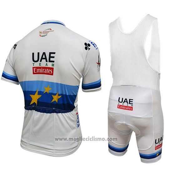 2018 Abbigliamento Ciclismo UCI Mondo Campione Leader UAE Lite Bianco Manica Corta e Salopette
